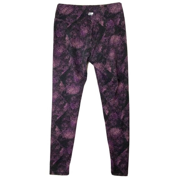 Marika Pull On Leggings Womens size Medium Ankle Length Black Purple - Picture 2 of 6